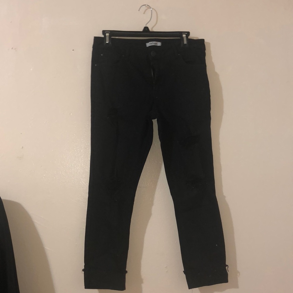 Plus size Ripped cropped denim jeans